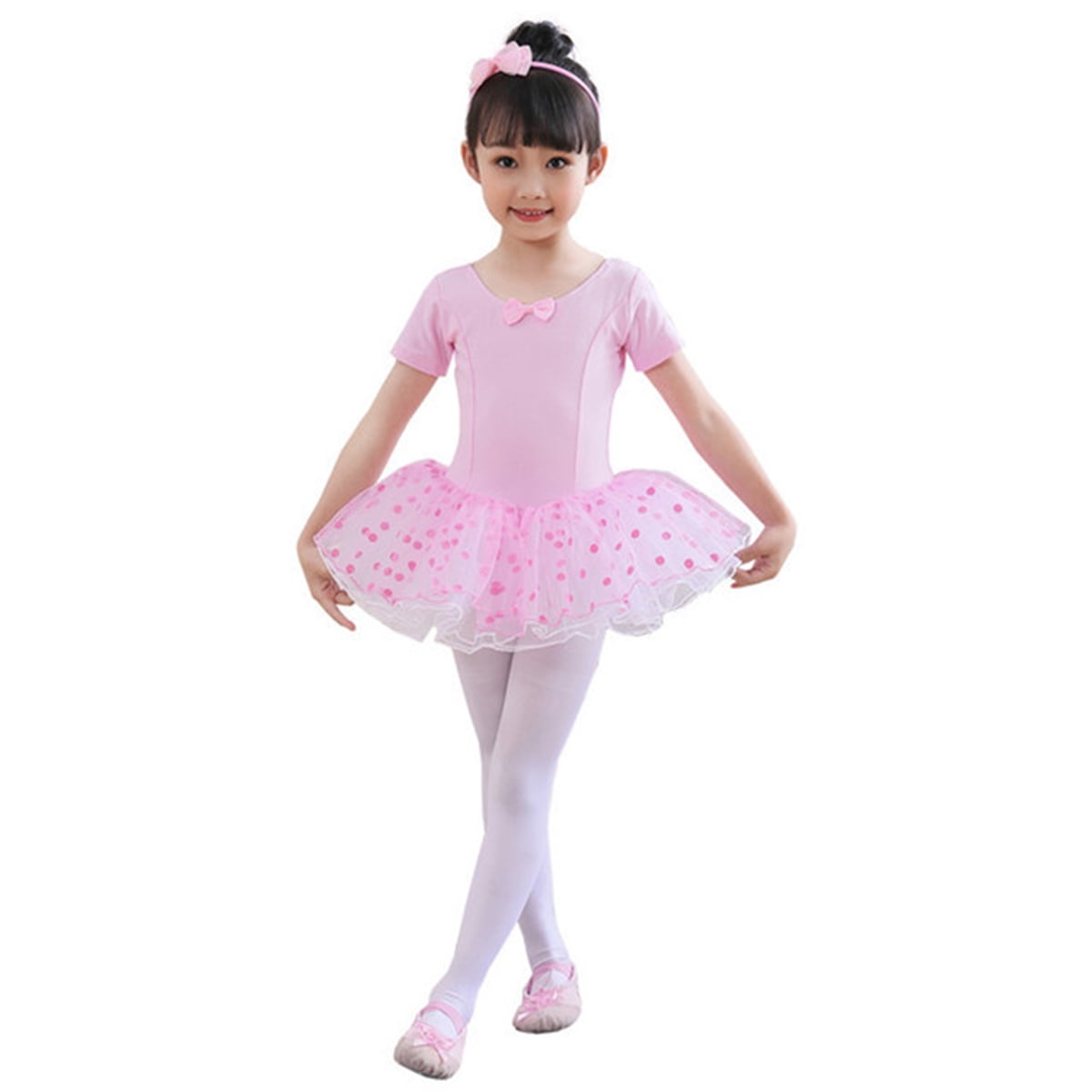 Girls Gymnastics Ballet Dress Leotard Tutu Skirt Toddler Kids Dancewear Costume 