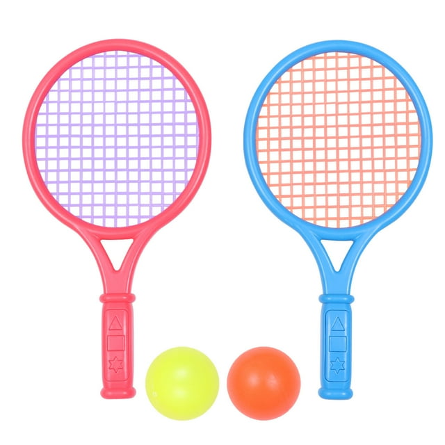 TAILTOSS 2 Sets Kids Paddle Tennis Racket for Childrens Tennis Racket Red Blue Color Parent-Child Game