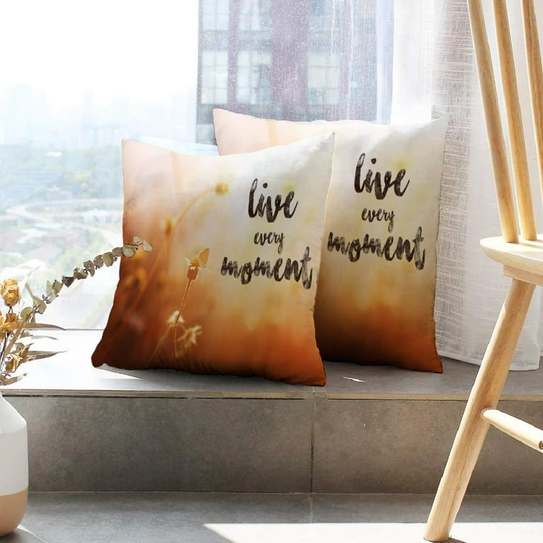 LALILO Throw Pillow Covers Inspirational Quote With Nature Live