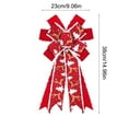 thumbnail image 2 of Ayktou Christmas Bows Hanging Ornaments, Christmas Tree Snowflake Printing Velvet Edge Bowknot, Wall Hanging Christmas Bow Wreath Ornaments for Door Fireplace Courtyard Display Indoor Outdoor Decor, 2 of 6
