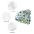 thumbnail image 3 of Pofeuu Cute Floral Frog Print Beanie Hat for Men Women Knit Winter Hat Warm Cuffed Skull Beanie Slouchy Soft Unisex, 3 of 6