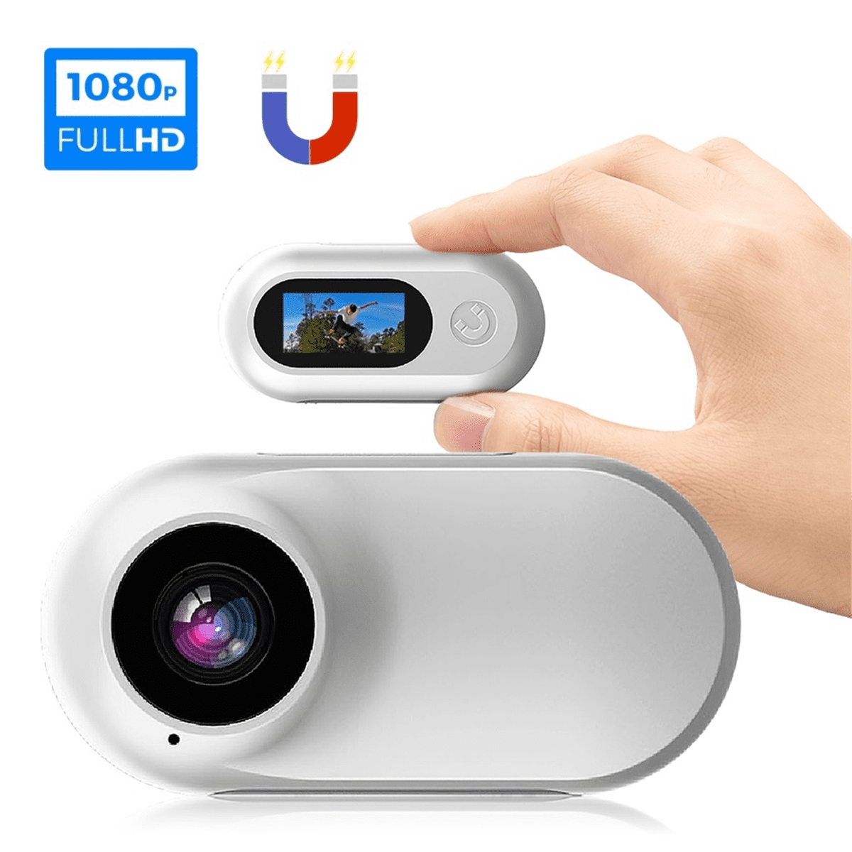 1080P Mini Action Camera Outdoor Sport Pocket Cam with Screen Video Recorder Cam for Car Bike Bicycle Black