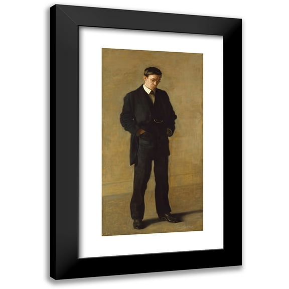 Thomas Eakins 9x14 Black Modern Framed Museum Art Print Titled - The Thinker; Portrait of Louis N. Kenton (1900)