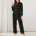 thumbnail image 2 of Zufioo Buffalo Plaid Dark Green Women's Pajamas Set Long Sleeve Shirts & Long Pants 2 Piece Pjs Sleepwear with Pockets，Pajama Set Top With Pants，Lounge Sets Long Sleeve Sleepwear-X-Large, 2 of 7