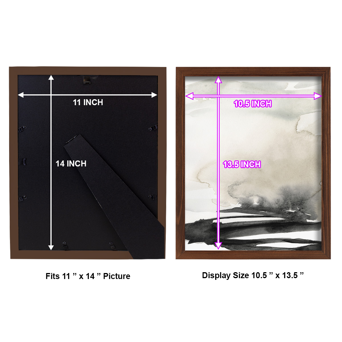 Ebony Horizon Triptych I - Framed Print w/glass - Chestnut