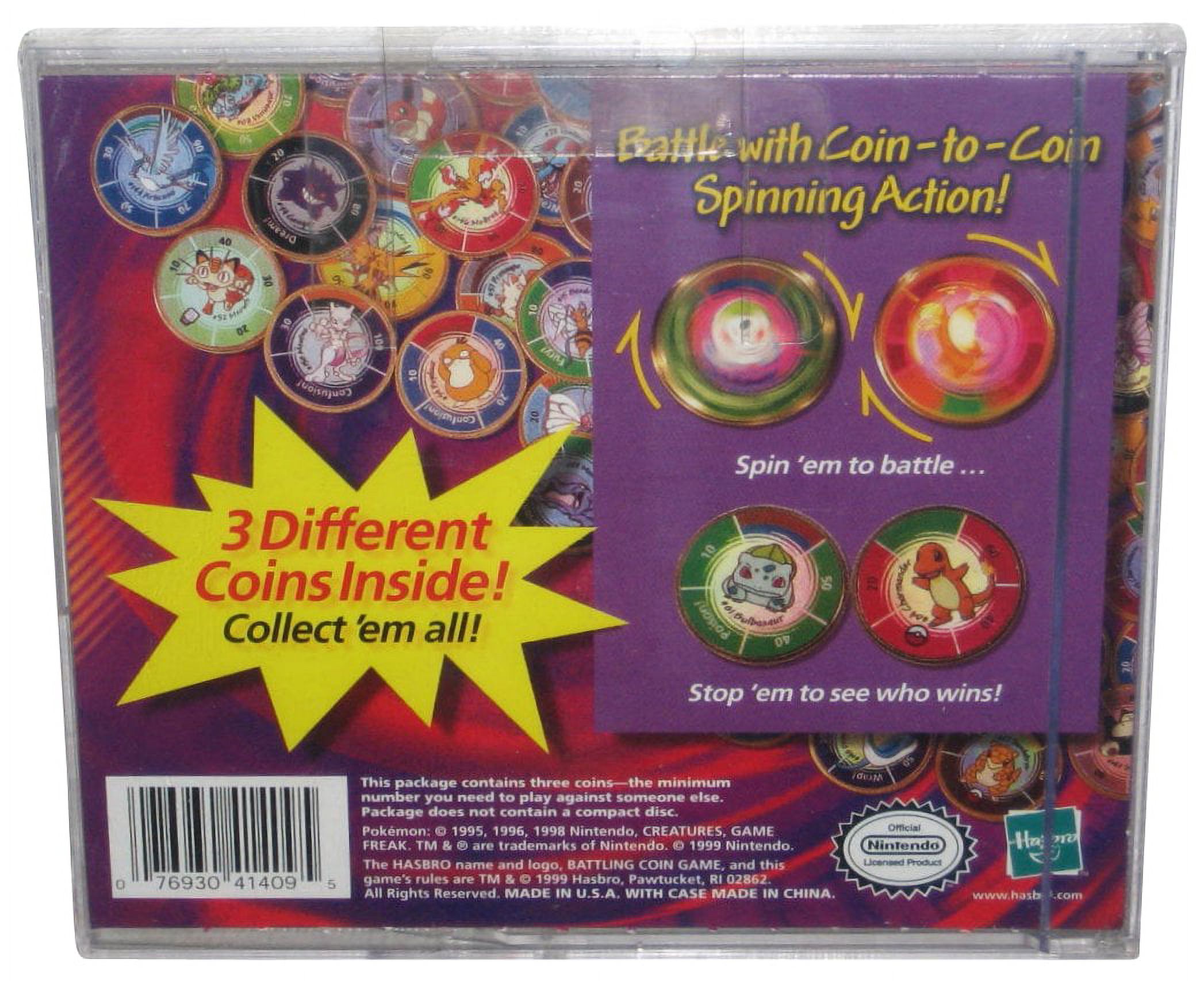 Hasbro Pokemon Battling Coin Game 3 Unique Coins 1999 for sale