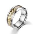 thumbnail image 1 of Anillo de acero de titanio con patrón de dragón, pieza de dragón, anillo de joyería luminosa con incrustaciones de diamantes, anillo de acero inoxidable, 1 of 6