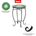 Ktaxon Green Flower Mosaic Wrought Iron Outdoor Accent Table