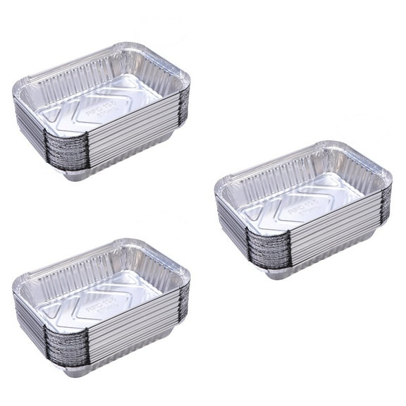ETEREAUTY Disposable Aluminum Foil Trays 90Pcs for Barbecue Easy Grease Removal and Cooking