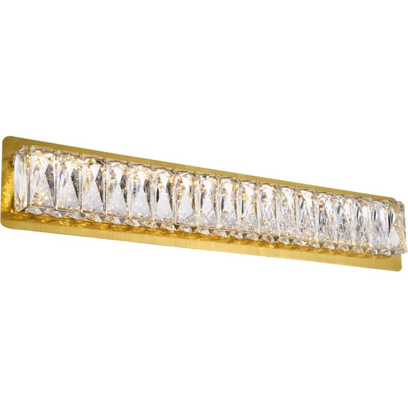 Elegant Lighting Monroe 24.4" Royal Cut Crystal Vanity Light in Gold