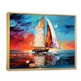 thumbnail image 2 of Designart "Sailboat modern Maritime I" Sailing Boat Floater Framed Wall Decor, 2 of 7