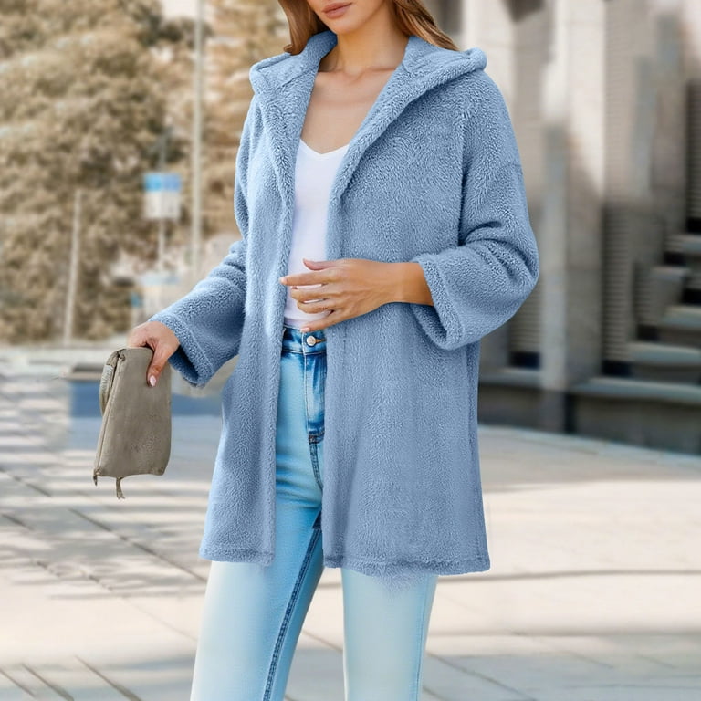 SEAOPEN Oversized Sweatshirt Fuzzy Fleece Blanket Hoodie Jacket