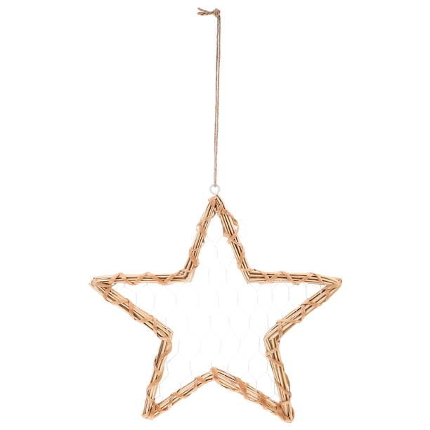 Colgador de cuadros con forma de estrella de mimbre tejido para colgar en la pared, soporte para marcos de cuadros, soporte para exhibir cuadros para el hogar, colgador de cuadros tejido