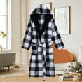 thumbnail image 2 of Afdoent Soft Robes For Women Robe Hooded Mens Bathrobe Big And Tall Bath Robe For Men And Women Loungewear, 2 of 3