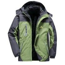 USNSM (L-5XL) Big and Tall Men's Winter Coats Water Resistant Hooded Jacket Warm Fleece Jacket Parka Raincoats With Multi-Pockets Green XXXXXL