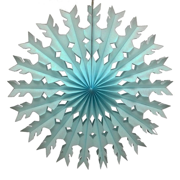 6-Pack Devra Party Large 22 Inch Tissue Paper Snowflake Decoration, Light Blue