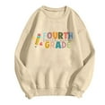thumbnail image 4 of Holzkary First Day of School Teacher Shirts for Women Sweatshirt for Women First Day of School Teacher's Outfit Graphic Sweatshirt Oversized Long Sleeve Hoodies 2025 Pullover Tops with Pockets Beige L, 4 of 4