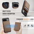 thumbnail image 6 of ELEHOLD Case for Google Pixel 9 / 9 Pro, 2-in-1 Magnetic RFID Leather Wallet Case with Card Slots & Kickstand,Brown, 6 of 6
