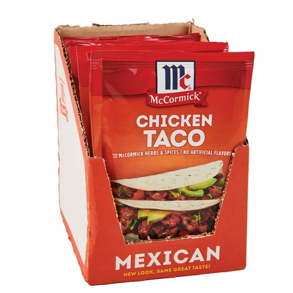McCormick Chicken Taco FEV6 Seasoning Mix, 1 oz (Pack of 12)