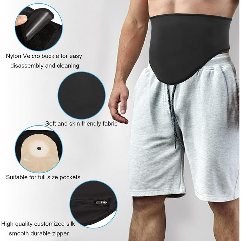 FANHAN Ostomy Belt Black Stealth Belt for Ostomy Bag Ostomy Support Hernia  Belt Ostomy Bag Covers Ostomy Wrap (L) 