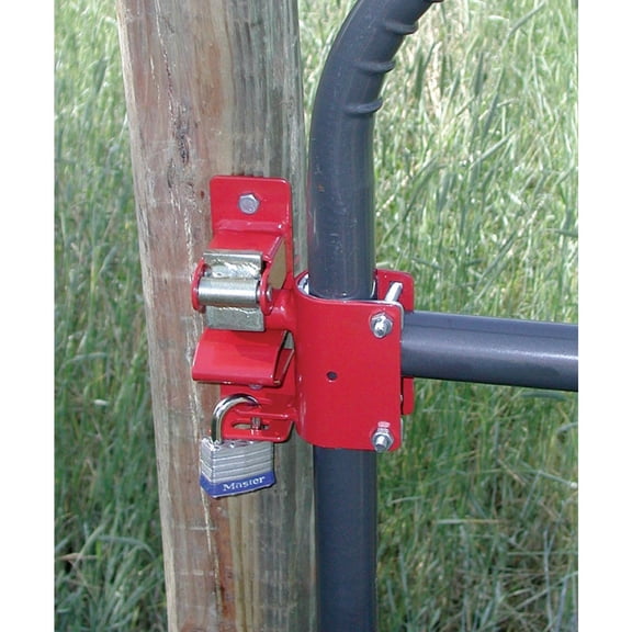 Speeco One Way Lockable Gate Latch - Gate Latch - Red — Standard Mounting Hardware, Drop-In Replacement