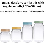 24PCS Mason Jar Lids - Colored Plastic Mason Lids Regular Mouth, Leak Proof Canning Covers with Silicone Rings for Ball, Kerr and More, Reusable Can Tops Caps Covers for Jars