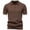 Coffee, variant on Shirt for Men Classic Striped Knit Short Sleeve V-Neck Open Collared Top with Contrast Trim Soft Breathable Knitwear