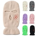 thumbnail image 4 of Pasamontañas de invierno con 3 agujeros, tejido para cubrir toda la cara, polaina para el cuello, gorro térmico para Año Nuevo, Black Friday, 5, 4 of 5