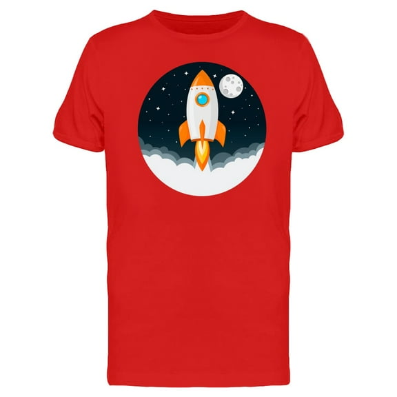 Orange Rocket At Night Tee Men's -Image by Shutterstock