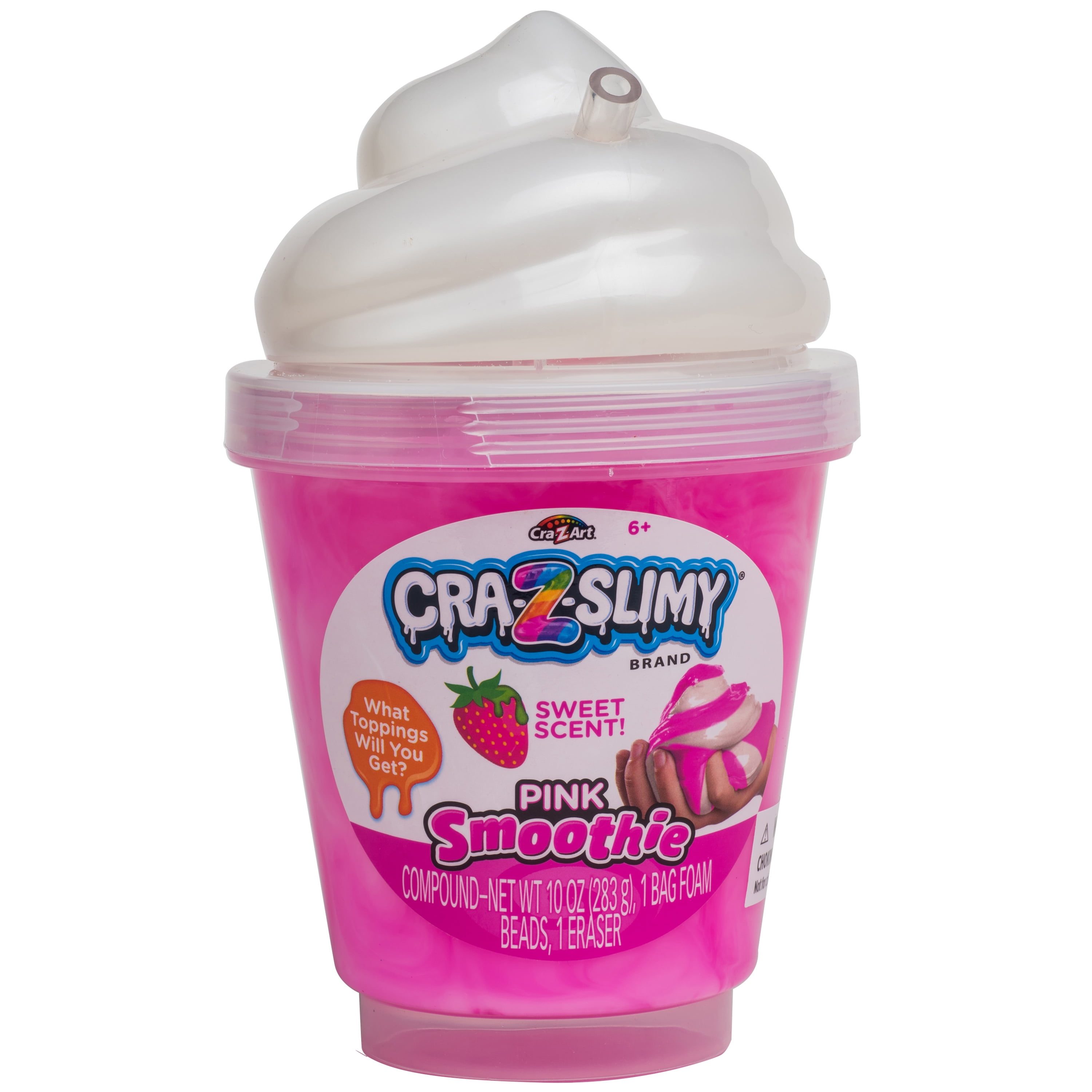 Cra-Z-Art Cra-Z-Slimy Strawberry Pink Smoothie Swirl Slime Jar, Ages 6 and up