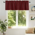 thumbnail image 6 of Red and Black Buffalo Check Plaid Valances for Windows, 42 x 18in, Lattice Classic Black Red Rod Pocket Kitchen Valance Curtain Light Filtering Window Treatments for Living Room Bedroom, 1 Panel, 6 of 7