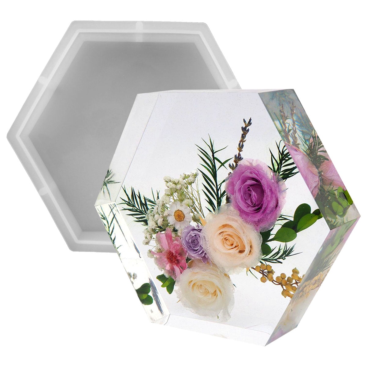 Hexagon Heart Vase Silicone Molds For Resin Diy Epoxy Resin - Temu