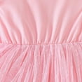 thumbnail image 6 of Mercatoo Baby Girls Solid Casual Dress Ruffle Mesh Fly Sleeve Tutu Dress Shiny Dress + Same Color Hairband Girls Summer Dress, 6 of 7