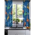thumbnail image 2 of Cartoon Tractor Sheer Curtains 39 Inch Length 2 Panels Set for Living Room/Bedroom, Cute Beep Car Digger Shovel Truck Blue Kitchen Curtains Grommet Semi-Sheer Curtains Window Treatments 27.5"x39"x2, 2 of 7