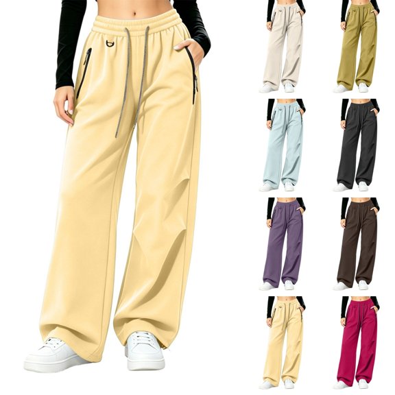 Qingpeng Womens Water Resistant Cargo Pants Drawstring High Waisted Wide Leg Pants Quick Dry Outdoor Hiking Trousers