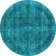 thumbnail image 1 of Ahgly Company Indoor Round Oriental Light Blue Industrial Area Rugs, 3' Round, 1 of 4