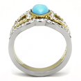 thumbnail image 3 of Luxe Jewelry Designs 2-Piece Women's Stainless Steel Ring with Pear Shaped Turquoise Synthetic Stone, 3 of 3