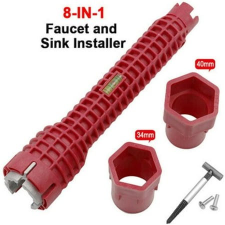 

Three Red-Yellow Sink Wrench Screw Extractor Water Heater Wrench Water Pipe Removal Socket Set