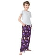 thumbnail image 4 of FORMRS Kids Pajama Pants with Pockets Size 6-8Y Boys Lounge Sleep Bottoms, Purple Cartoon Ghost Pattern, 4 of 8