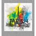 thumbnail image 4 of Colorful Eiffel Tower Adult Heather Gray Crew Neck Short Sleeve Tee-Medium, 4 of 4
