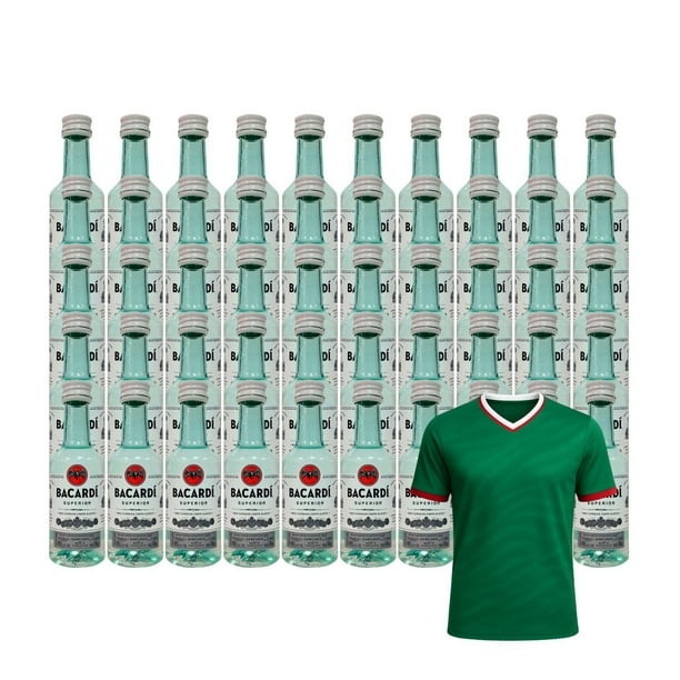 50 Ron Bacardi Carta Blanca MIni 50 ml + Jersey Verde