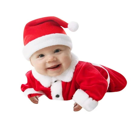 

nsendm Cutest Outfits Christmas Clothes Set Pajamas For Baby Girls Boys Christmas Santa XMAS Toddler Boys Sweatshirt Set Childrenscostume Red 12-18 Month