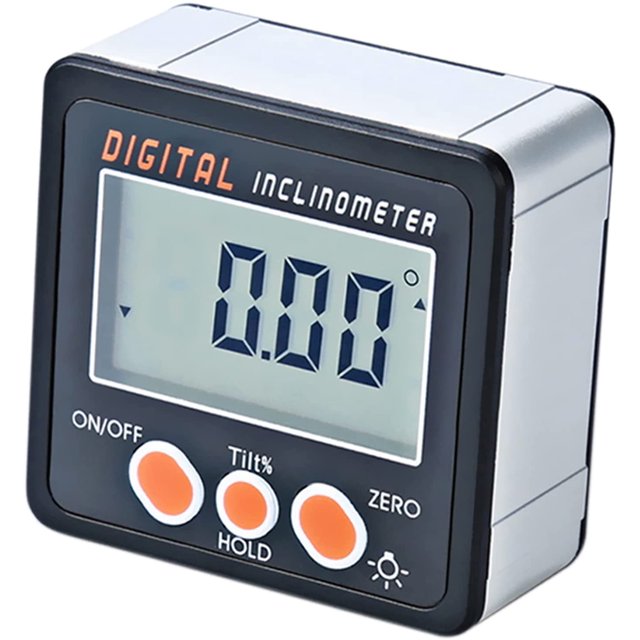 Inclinómetro de transportador LCD digital 0-360 ° Transportador electrónico Carcasa de aleación de aluminio Caja de bisel digital Medidor de transportador Base magnética