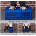 thumbnail image 4 of QinaQin Caja plegable de almacenamiento de 52 L, tipo milk crate de plástico reforzado, diseño colapsable y multiusos para garaje, cocina, oficina y organización diaria, 4 of 8