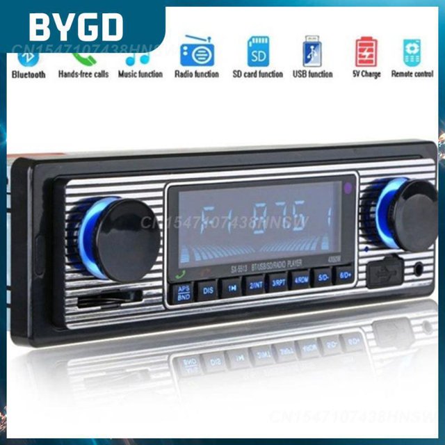 Portable Auto Bluetooth Radio Stereo Usb/aux Classic Stereo Audio Fm Remote Controls Hands-free Calls Car Mp3 Player1pcsChina He Qiyong unisex