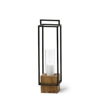 Mercana Orionis I 21.1" H Rectangular  Black Metal Caged Candle Holder