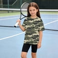 thumbnail image 5 of Vornjynx Girls Short Sleeve Tee Comfort Soft Camouflage Print Round Neck Trendy Summer Casual T-Shirt Army Green Size 12, 5 of 10