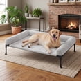 thumbnail image 6 of Yarty Cooling Elevated Dog Bed with Fluffy Plush Bolster Cushion, 42 x 30 inches, Grey, 6 of 8