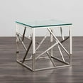 thumbnail image 1 of Heavenly Collection | Table d'appoint cubique argentée pour chambre et salon, 1 of 7