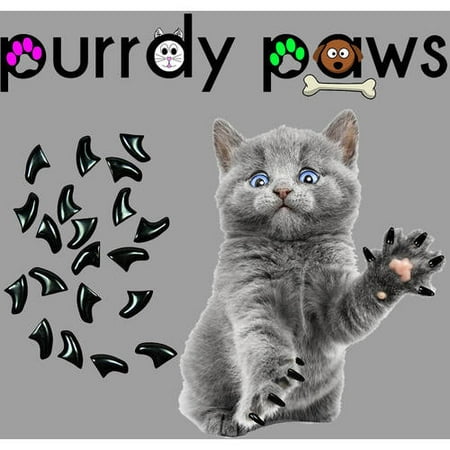 Purrdy Paws Soft Nail Caps pour chats, 40-Pack, chaton noir